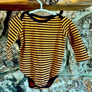 Orange and black striped 6-9 month onesie